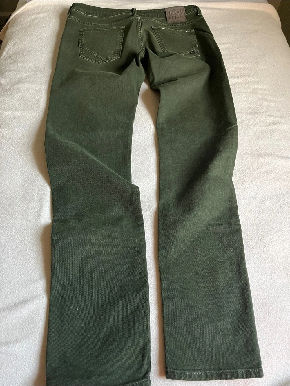 Incotex Olive Green Straight-Leg Jeans